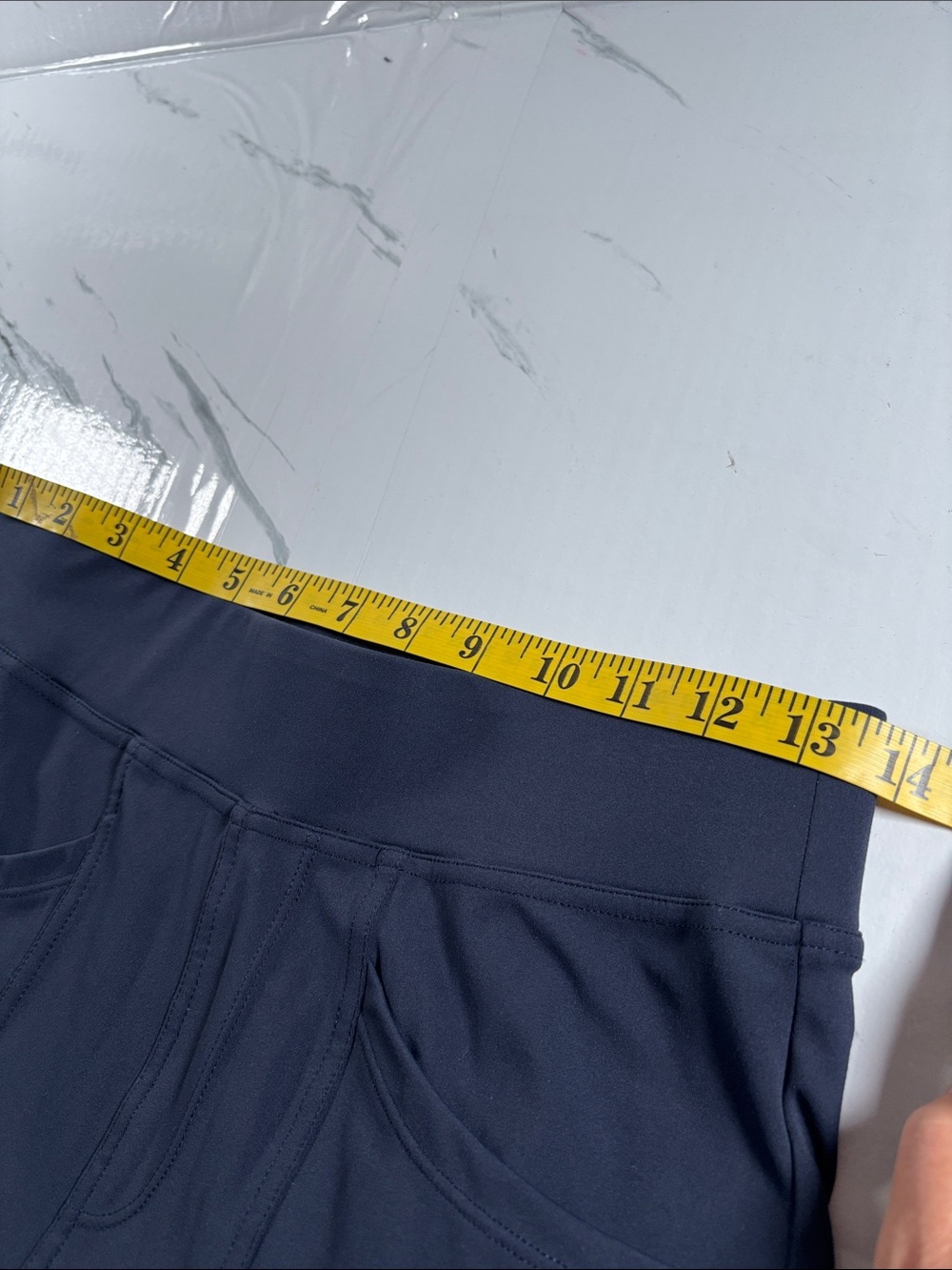 Halara Navy Blue High Waisted Athletic Leggings Cropped Ankle Zip Pocket Stretch - Picture 12 of 14